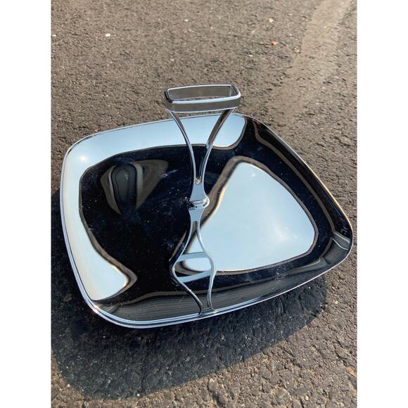 Vintage Chrome Melbern Serving Tray with Carrying Handle - Picture 4 of 5